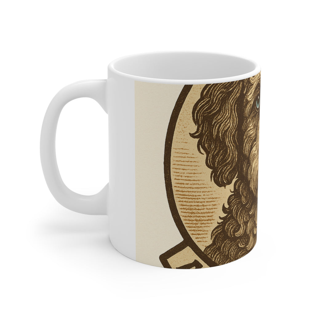 Aussiedoodle Vintage Badge Mug | Les Ruffs