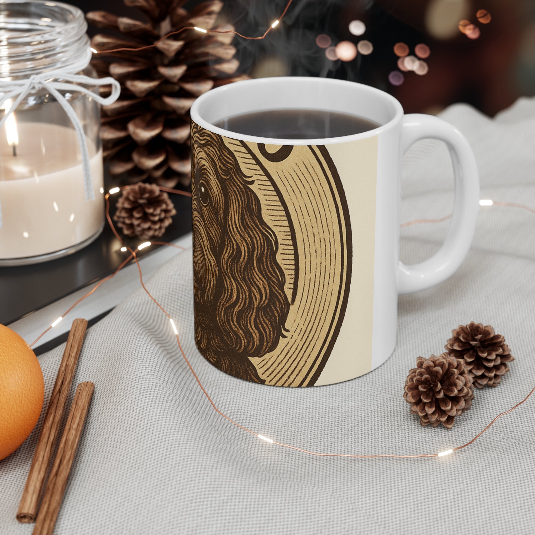 Cockapoo Vintage Badge Mug | Les Ruffs