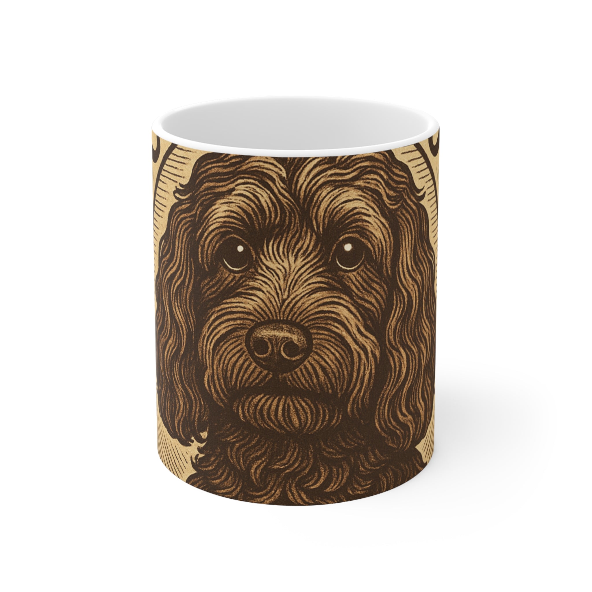 Cockapoo Vintage Badge Mug | Les Ruffs