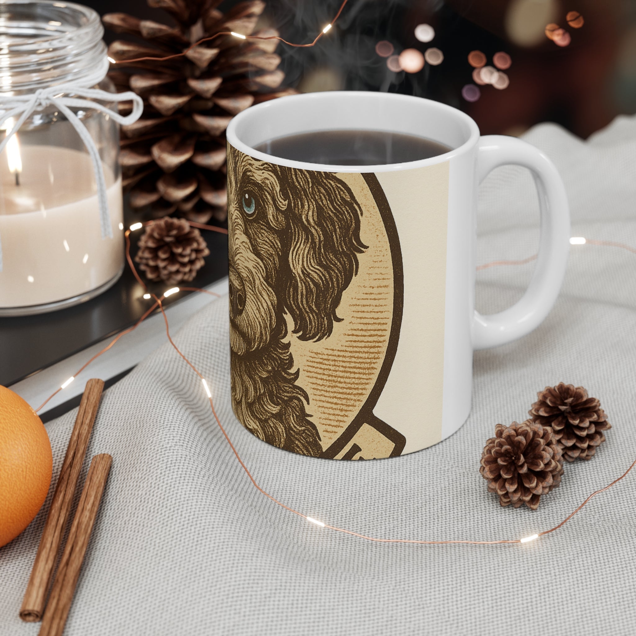 Aussiedoodle Vintage Badge Mug | Les Ruffs