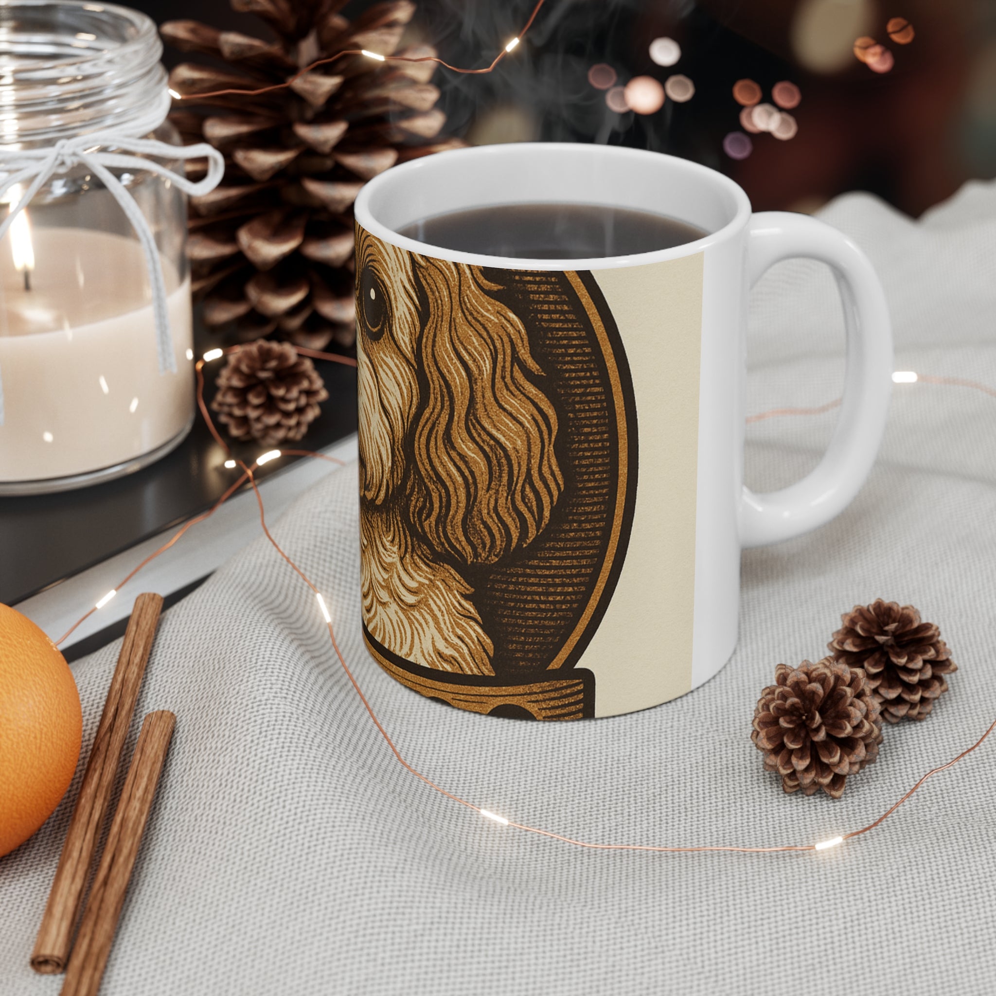 Cavapoo Vintage Badge Mug | Les Ruffs